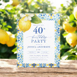 Élégant Floral de citron méditerranéen 40e anniver<br><div class="desc">Célébrez dans le style avec une élégante invitation à fêter un anniversaire de citron méditerranéen. Doté de citrons jaunes vibrants et d'un feuillage verdoyant, ce design évoque le charme de la Méditerranée, parfait pour un événement ensoleillé et sophistiqué. Les accents floraux complexes apportent une touche fraîche et accueillante, tandis que...</div>