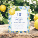 Elégant Floral de citron méditerranéen 50e anniver<br><div class="desc">Célébrez dans le style avec une élégante invitation à fêter un anniversaire de citron méditerranéen. Doté de citrons jaunes vibrants et d'un feuillage verdoyant, ce design évoque le charme de la Méditerranée, parfait pour un événement ensoleillé et sophistiqué. Les accents floraux complexes apportent une touche fraîche et accueillante, tandis que...</div>
