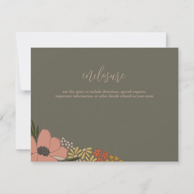 Élégant Floral Douche nuptiale Invitation Insertio (Devant)