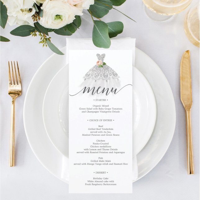 Elegant Floral Dress Quinceanera Menu (Créateur téléchargé)