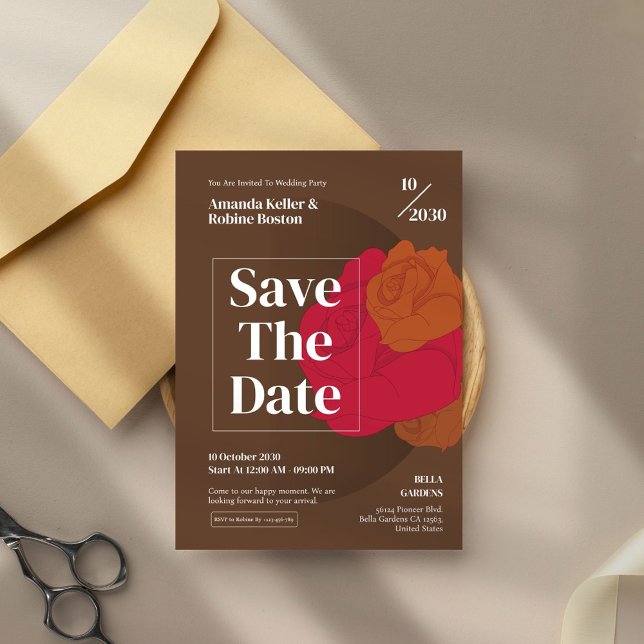 Élégant Floral Enregistrer La Date Invitation (Créateur téléchargé)