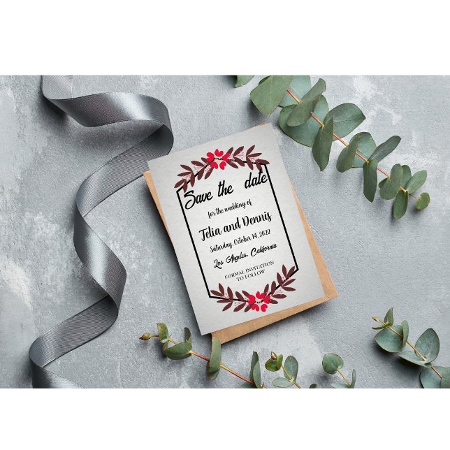 Élégant Floral Enregistrer La Date Invitation (Créateur téléchargé)