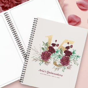 Elégant Floral Gold Numéro 15 Livre d'or de Bourgo