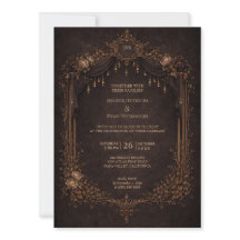 Elegant floral gothic halloween wedding Invitation