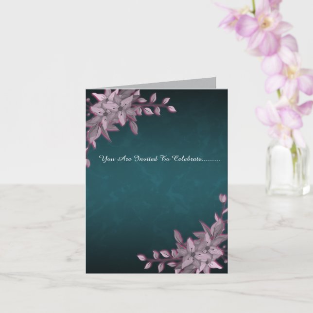 Elegant Floral Graduation Folded Invitation (Orchidée)