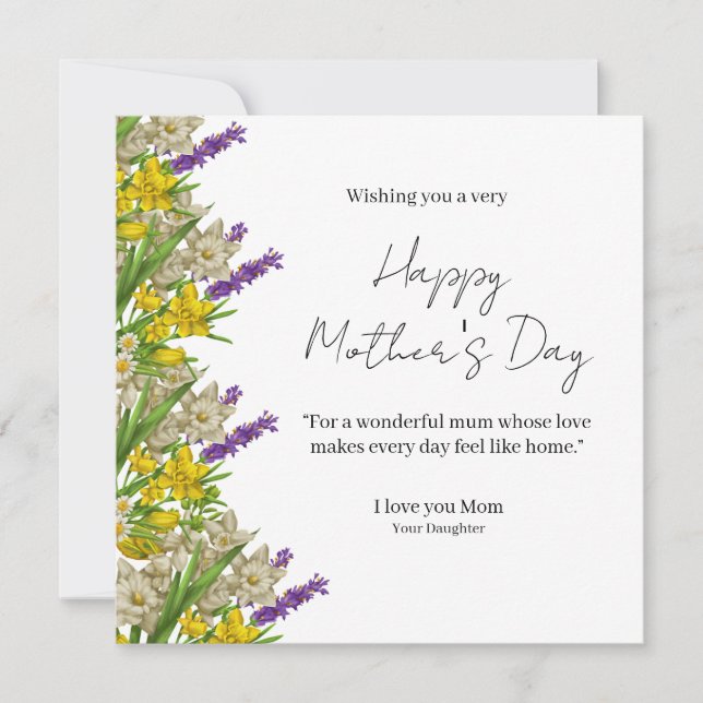 Elegant Floral Happy Mother’s Day Card  (Devant)