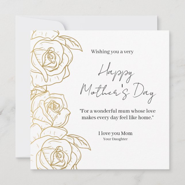 Elegant Floral Happy Mother’s Day Card  (Devant)
