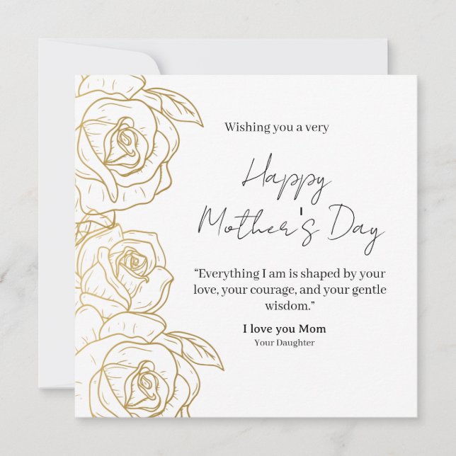 Elegant Floral Happy Mother’s Day Card  (Devant)