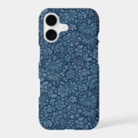 Élégant floral indigo bleu vintage