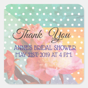 Élégant floral, Merci, Stickers Fête des mariées