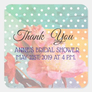Élégant floral, Merci, Stickers Fête des mariées