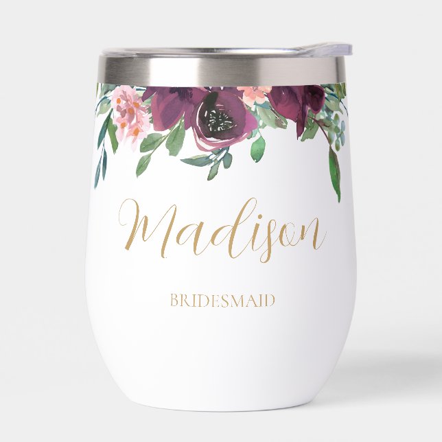 Elégant Floral Personnalisé Bridesmaid Proposition (Gauche)