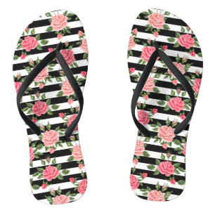 Élégant floral Rose moderne tongs