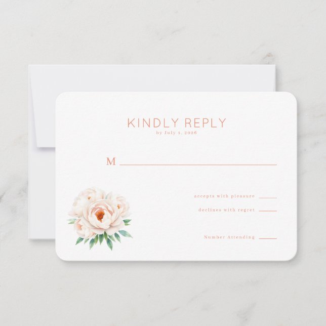 Elegant Floral RSVP Card (Devant)