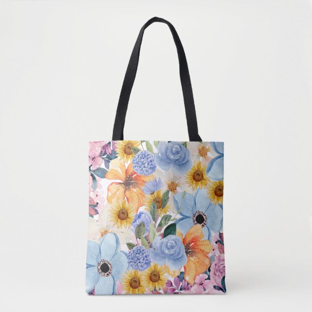 Elegant Floral Tote Bag – Zahra_Design Signature  (Devant)