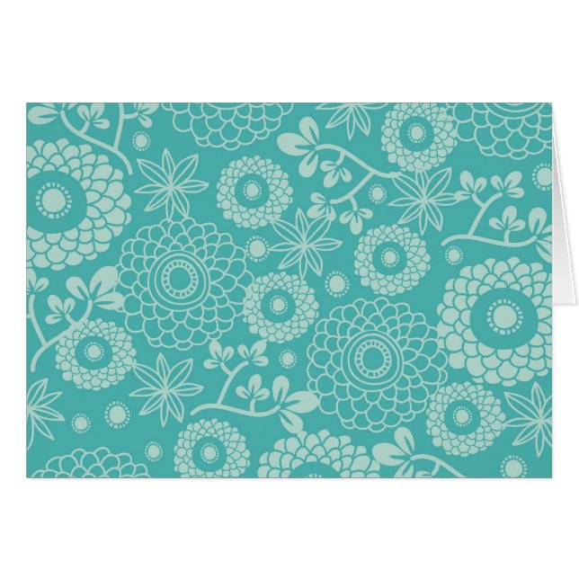 Élégant floral Turquoise (Devant horizontal)