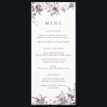 Elégant Floral Vintage Botanical Merlot Menu<br><div class="desc">Elégant Floral Vintage Botanique Merlot Bourgogne Mariage Menu</div>