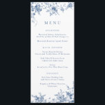 Elégant Floral Vintage Botanique Marine Blue Menu<br><div class="desc">Elégant Floral Vintage Botanique Marine Blue Mariage Menu</div>
