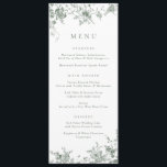 Elégant Floral Vintage Botanique Sage Green Menu<br><div class="desc">Elégant Floral Vintage Botanique Sage Green Mariage Menu</div>