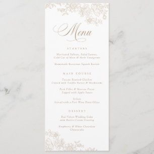 Elégant Floral Vintage Leafy menu botanique