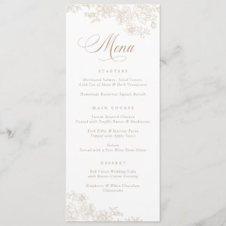 Elégant Floral Vintage Leafy menu botanique