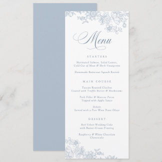 Elégant Floral Vintage Leafy menu botanique
