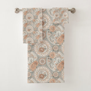 Élégant Floral Vintage Victorien Pêche Sauge