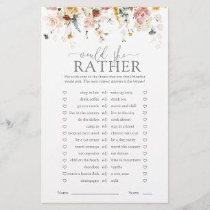 Élégant Floral Voudrait-Elle Plutôt Fête des marié