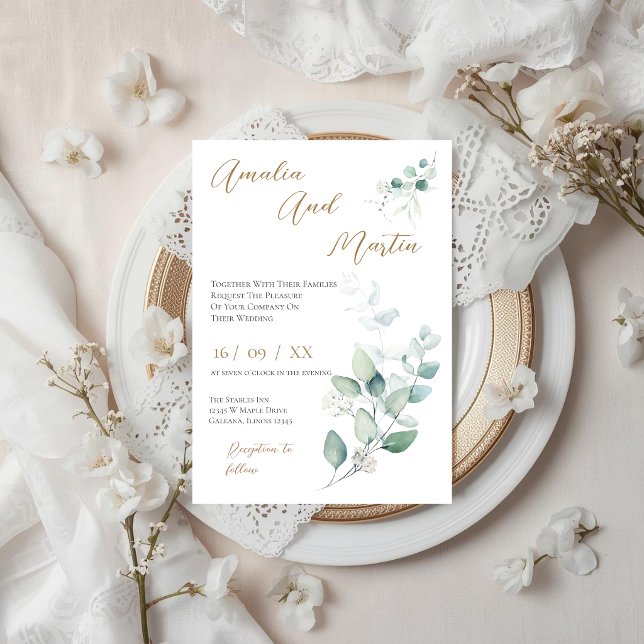 Elegant Floral Wedding Invitation (Créateur téléchargé)