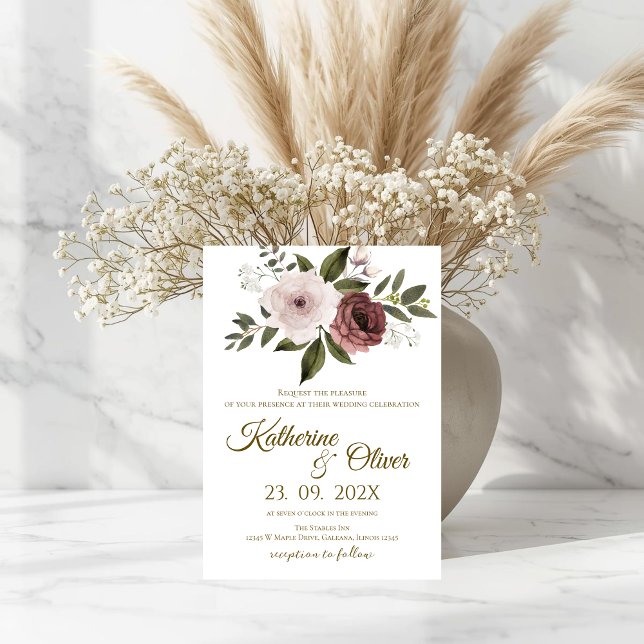 Elegant Floral Wedding Invitation (Créateur téléchargé)