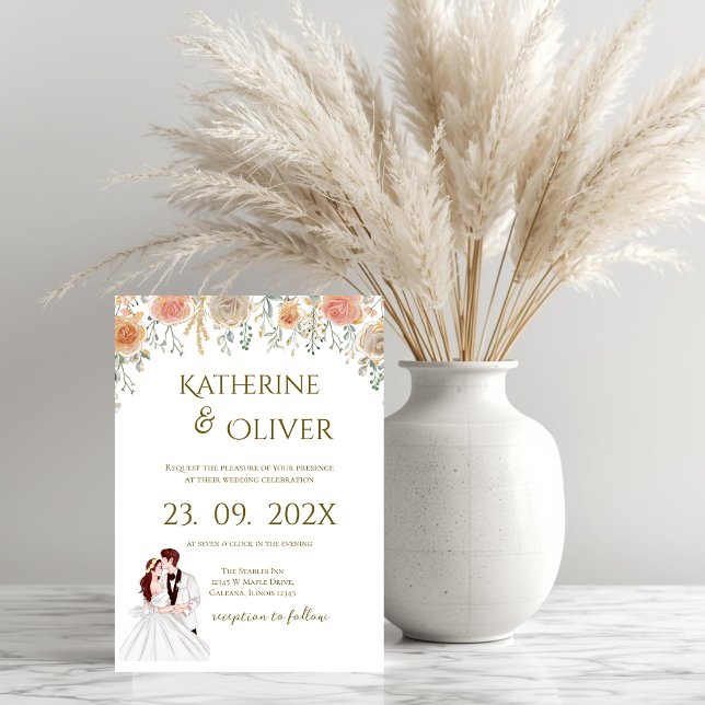 Elegant Floral Wedding Invitation (Créateur téléchargé)