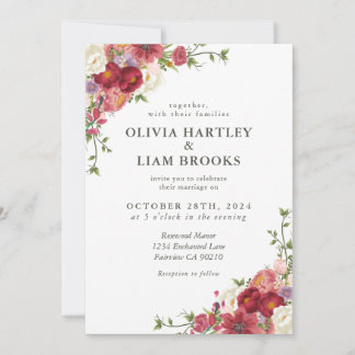 Elegant Floral Wedding Invitation 
