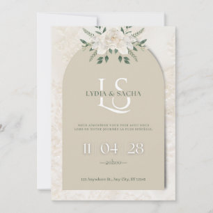 Elegant Floral Wedding Invitation   Arch Design