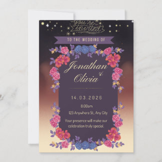 Elegant Floral Wedding Invitation Card – Romantic 