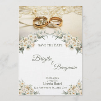 Elegant Floral Wedding Invitation – Customizable 