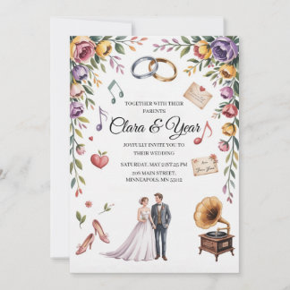 Elegant Floral Wedding Invitation | Romantic Garde