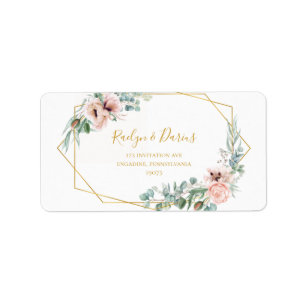 Élégant flou Étiquettes de adresse de mariage RS