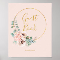 Élégant flou | Symbole du livre d'or Pastel