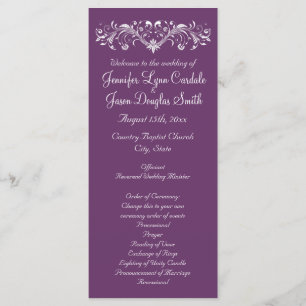Élégant Flourish Regal Purple Mariage Programmes