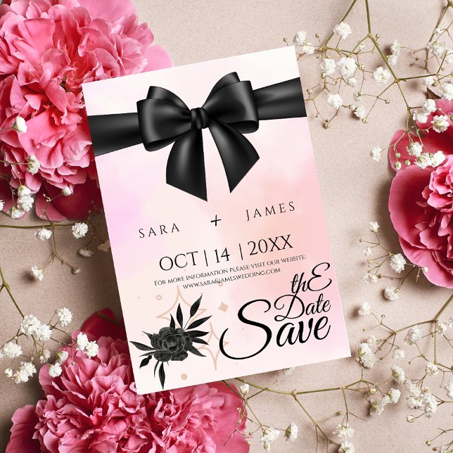 Élégant Flower Enregistrer la carte de date de pub (Créateur téléchargé)
