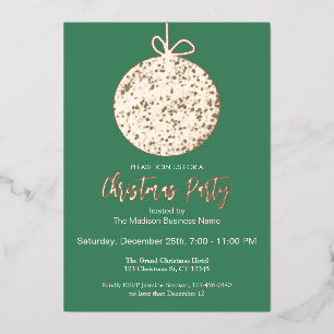Elégant Foil Ornament Fête de Noël Invitation