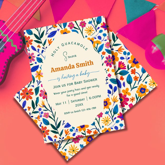 Elegant Folk Mexican Floral Baby shower invitation (Créateur téléchargé)