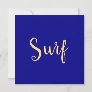 Élégant fond bleu royal avec écriture festive SURF