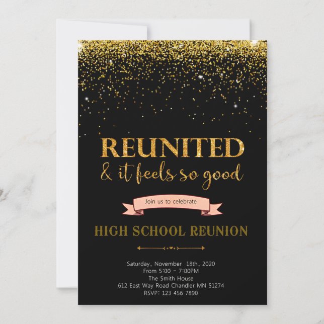 Élégant Formal High School Reunion Invitation (Devant)