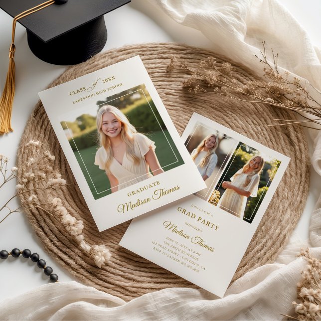 Elegant Frame Photo Graduation Invitation (Créateur téléchargé)