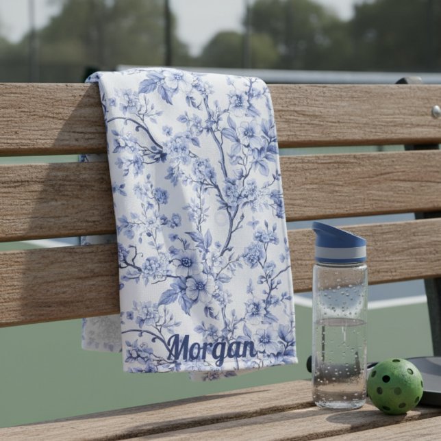 Élégant Français Vintage Blue Floral Sports (Créateur téléchargé)