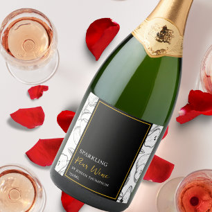 Élégant Fruit Étincelant Pear Vin noir Étiquette