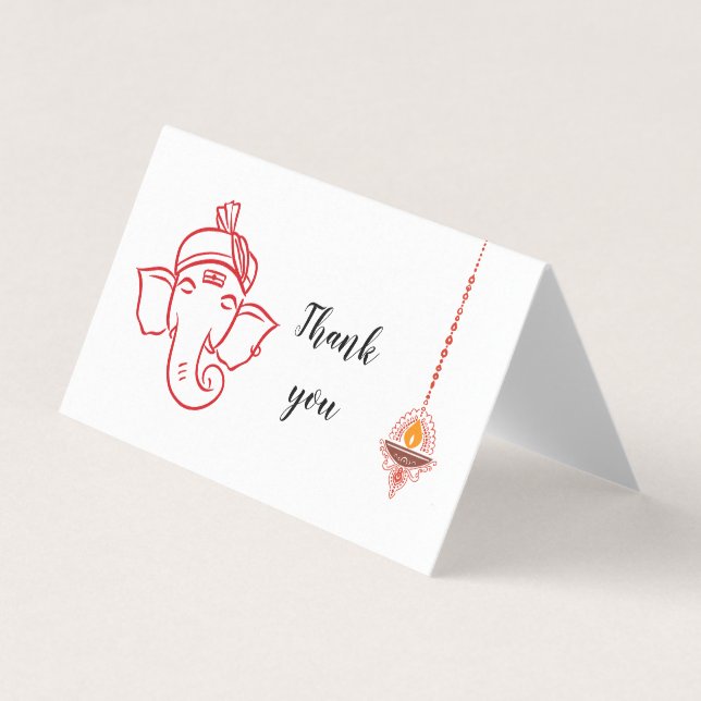 Elegant Ganesh Dieu Mariage indien Merci (Front)