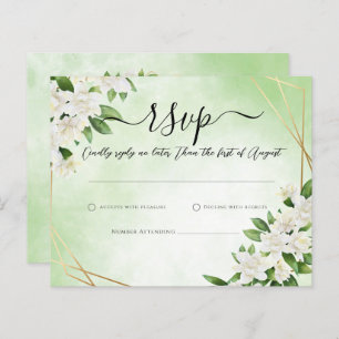 ELEGANT GARDEN FLORAL GREENERY Wedding Carte RSVP