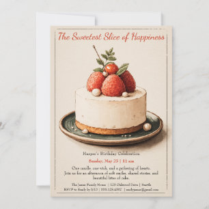 Elégant gâteau aquarelle Anniversaire Invitation